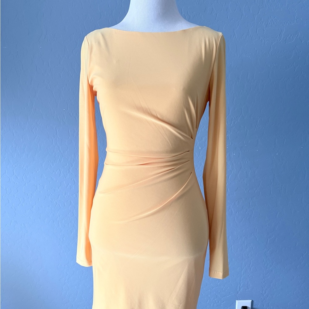 JAYGODFREY Long Sleeve yellow  Mini cocktail Dress NEW
